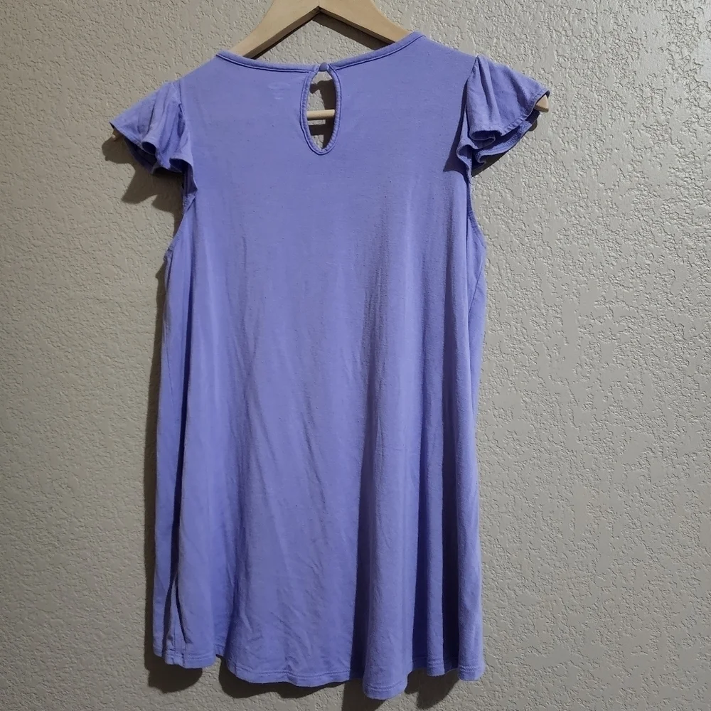 Old Navy flowy loose fit lilac purple top with lace detail Size L (10-12)